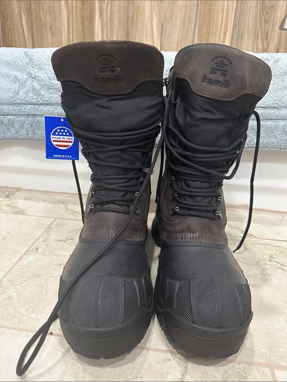 Kamik Men's Cody Dark Brown and Black Waterproof Winter Boots